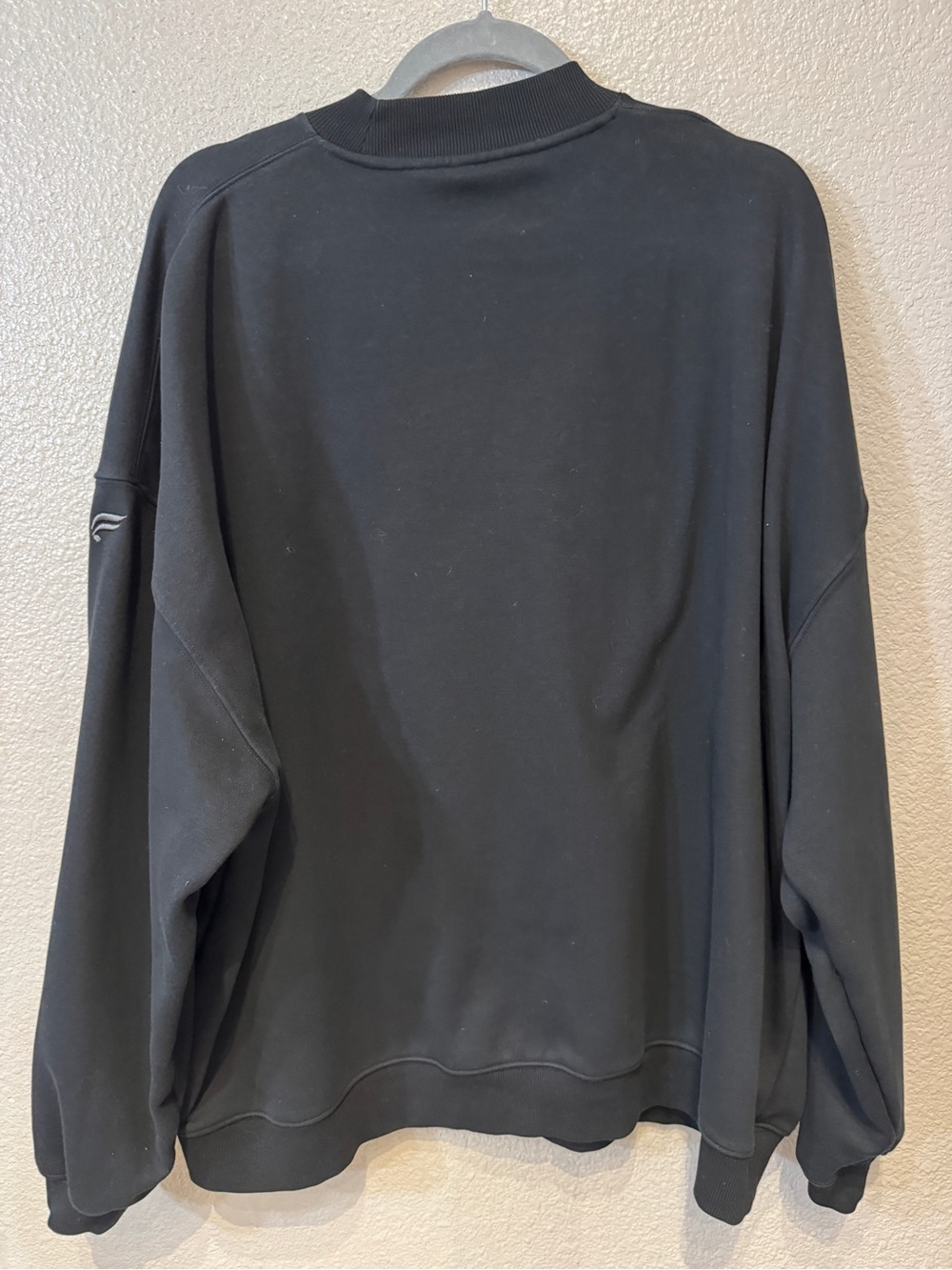 Fabletics Black Oversized Mock Neck Sweatshirt XL Logo Pullover - Picture 2 of 4